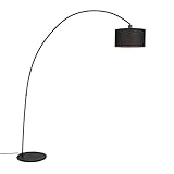 QAZQA - Moderne Bogenlampe schwarz - Vinossa I Wohnzimmer - Stahl Länglich...