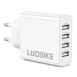 Mehrfach USB Ladegerät, 4-Port Adapter 5V/3.1A USB-A Netzteil für iPhone,...