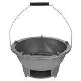 DIYEAH Großer Tragbarer Gusseisen Kohlegrillofen für Outdoor Camping mit...