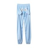 YOSUWOAI Herren Lustig Elephant Pyjamahose Unisex Screaming Couple Flying...