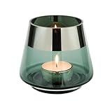 Fink Teelichthalter Ø 15 cm aus Glas türkis großes Windlicht mit...