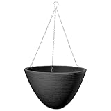 Dehner Hängeampel Vino, Ø 33 cm, Höhe ca. 25 cm, Kunststoff, dunkelgrau