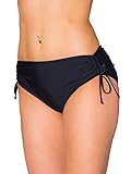 Aquarti Damen Bikinihose mit Raffung und Schnüren, Farbe: Schwarz,...