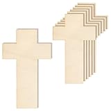 Creative Deco 10 x Große Kreuz Anhängers aus Holz | 20 x 12,5 cm | zum...