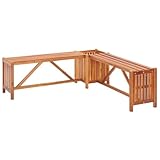 vidaXL Akazienholz Massiv Garten Eckbank mit Pflanzkübel Holzbank...