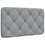 vidaXL Kopfteil-Kissen Hellgrau 90 cm Stoff, Kopfteilkissen, Kopfkissen,...