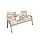 Home Deluxe Gartenbank Reya – 2-Sitzer aus Holz | Stilvolle Sitzbank für...