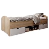 Stella Trading NEMO Modernes Einzelbett mit 2x Schubkästen 90 x 200 cm -...