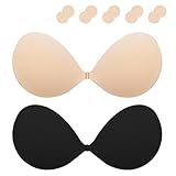 Klebe BH Push up Ohne Träger Damen Trägerloser BH zum Kleben Sticky Bra...