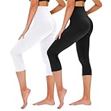 TNNZEET 3/4 Leggings Damen Capri Leggins für Sport, 7/8 Sporthose High...