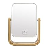 PARSA BEAUTY Bambusspiegel mit 5-Fach Vergrößerung – drehbarer 360-Grad...