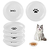 6 Stück Futternapf Katze,Katzennapf Keramik mit Rutschfestem Gummiboden,15...