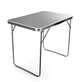 BigDean Campingtisch aus stabilem Aluminium klappbarer Gartentisch –...