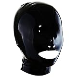 MFMYEE Bondage-Latex-Maske, BDSM-Maske, Fetisch-Kopfbedeckung, Latex...