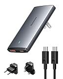 Baseus 65W USB C Ladegerät Slim 16mm 2-Port USB C Netzteil GaN...