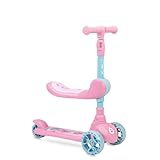 MoMi 3-Rad-Kinderroller KIURU 2-in-1, 3-stufig höhenverstellbarer Lenker...