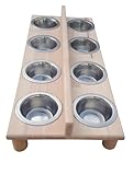 Futterbar Buche mit 8 Näpfen 200ml - Welpenbar FB-WB-TW-8-200 - Napfhalter...