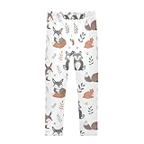 Woodland Animals A Mädchen-Leggings, weiche athletische Hose, bequeme...