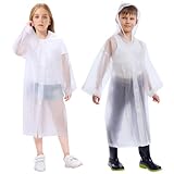 Vicloon Kinder Regenmantel, 2 Stück Regenponcho Kinder, Wiederverwendbar...