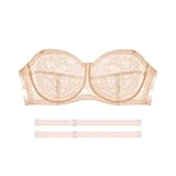 Damen BH Ohne Bügel Trägerloser Spitzen-BH, Bequemes, Bügelloses...