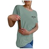 Damen Stillshirt Kurzarm Umstandsshirt Stillen Stillfreundliches...