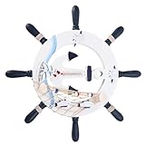 NUOBESTY Holz Steuerrad Deko 32cm Schiffsruder mit Maritimer...