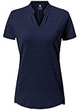 donhobo Damen Tshirt Kurzarm V Ausschnitt Oberteil Sommer Basic Golf Polo...