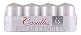 DONAU HOME Kerze Säule/Advent Lack/Paraffinkerze/ 50x80mm/ 4 Stück/Weiße...
