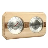 AZIDWERYQ Sauna-Thermometer, Holz 2-in-1-Sauna-Thermometer und Hygrometer...