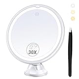 MIYADIVA Vergrößerungsspiegel Mit Licht 30X - Make-up-Spiegel für...