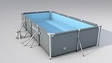 Poolset 99, Stahlrahmenbecken mit Leiter und Poolabeckung, 5200L...