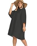 KFUBUO Surf Poncho Wickeltuch Bademantel mit Tasche Übergröße Frottee...