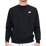 Nike Herren M NSW Club CRW Ft Pullover Sweater, Black/White, L EU
