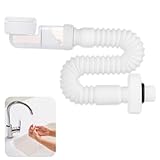 1 1/4 Zoll Siphon, Raumsparsiphon Flexibler Ablaufschlauch, Einstellbarer...
