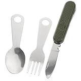 HOODANCOS Faltbares Campingbesteck Set Edelstahl Robustes Besteck mit Gabel...