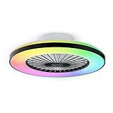 BKZO moderne Smart-LED-Deckenleuchte mit Ventilator, RGB...