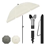 Laneetal Sonnenschirm Strand φ135 cm, UV-Schutz UPF 50+, höhen- und...