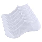 OUYJIA Schwarz-weiße Sneaker-Socken für Damen, Bambus-Socken,...