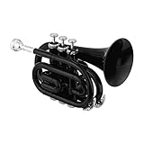 SIUKE Mini-Taschentrompete Bb Flachblasinstrument aus Messingmaterial mit...
