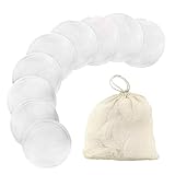 Lxtness Abschminkpads Waschbar(Weiß), 10 Stück Wattepads Wiederverwendbar...