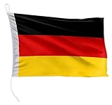 FLAGLY Premium Bootsfahne Deutschland 30 x 45 cm - Schiffsflaggentuch,...