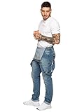 989Zé ENZO Herren-Denim-Jeans, EZD390, Designer-Baumwoll-Latzhose,...