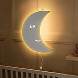 Marco Paul Modernes LED-Nachtlicht aus Holz, Mond, Weiß,...