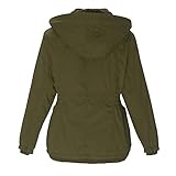 N / C Damen Baumwoll-gepolsterte Jacke Vlies Mittellanger Abnehmbarer...