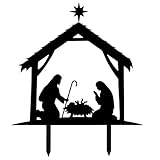 Weihnachtsgebättenset, Metall -Krippe Szene mit Stakes Silhouette Yard...