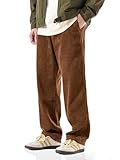 PLEPAN Cordhose für Herren, Weite Beine, lockere Passform, Kordelzug,...