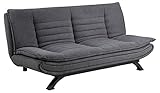 AC Design Furniture Jasper Bettcouch Dunkelgrau/Schwarz, Schlafsofa mit 3...