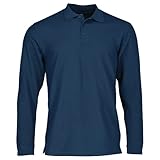Fruit of the Loom Herren Premium Long Sleeve Poloshirt, Navy, L