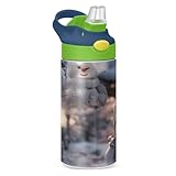SKYSHU Weihnachts-Wasserflasche mit Schneemann-Motiv für Kinder, 350 ml,...