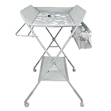 Universal-Wickeltisch mit Aufbewahrungskorb, Sicherheitsgurt und 4 Rollen...